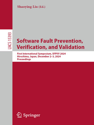 cover image of Software Fault Prevention, Verification, and Validation